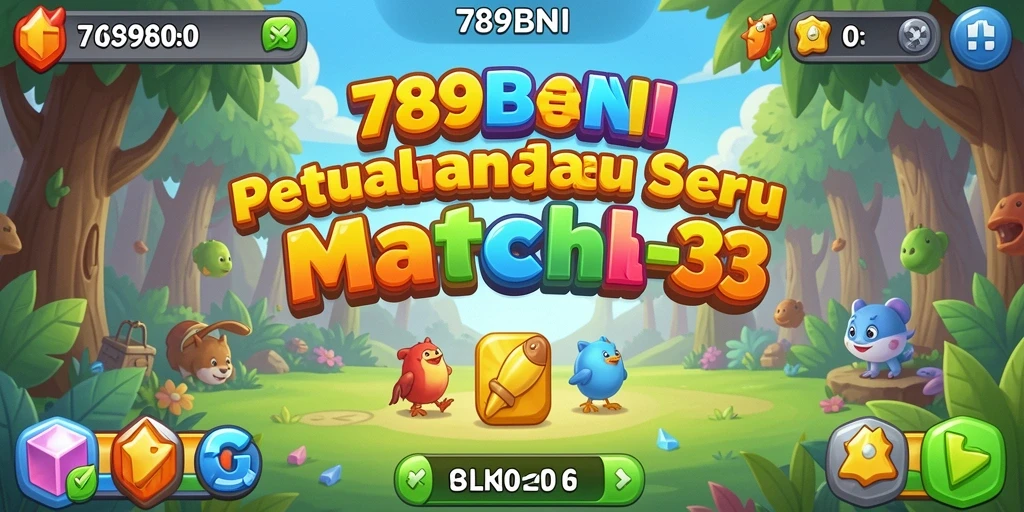 Screenshot gameplay 789BNI menampilkan kombinasi cantik permata Match-3.