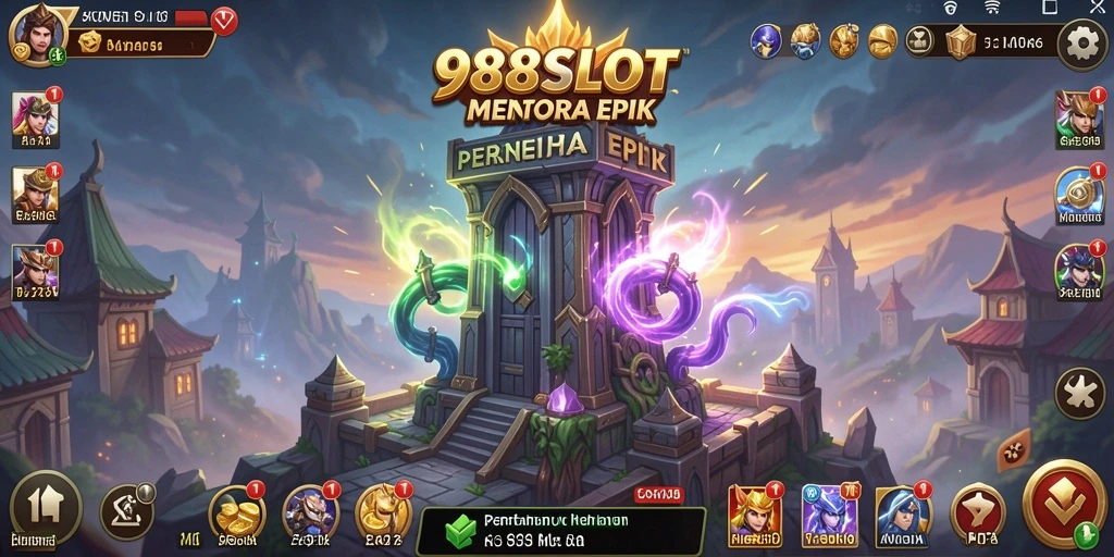Tampilan gameplay seru di 988SLOT dengan menara pertahanan yang beragam.