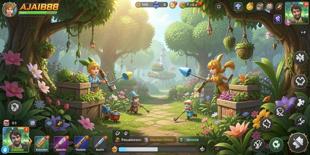 Tampilan screenshot gameplay AJAIB88 yang menarik saat bercocok tanam.