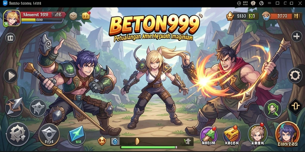 Tampilan gameplay menarik dari BETON999 yang penuh warna.