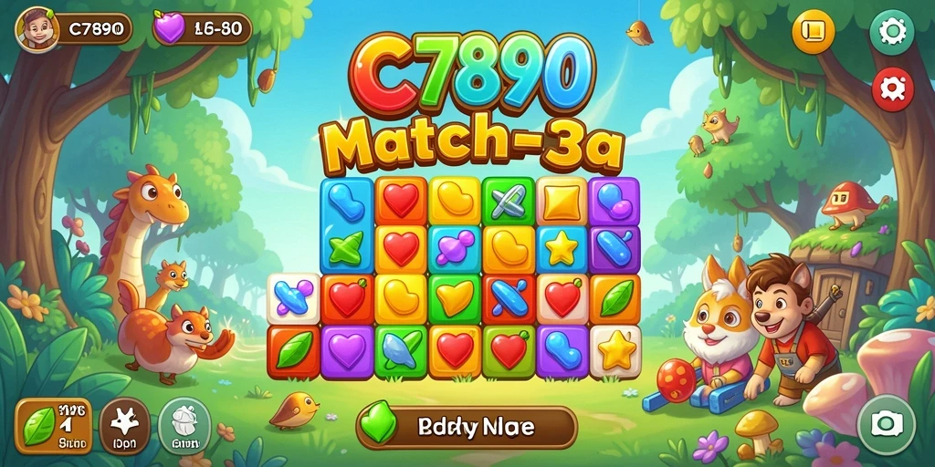 Gameplay C7890 yang seru dengan tantangan Match-3.
