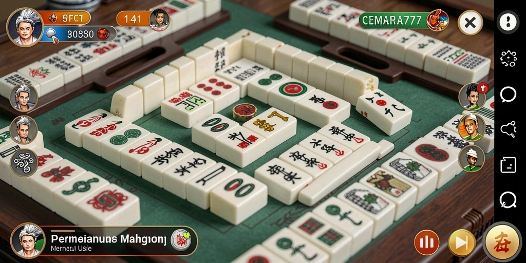 Tampilan seru gameplay Mahjong di CEMARA777.