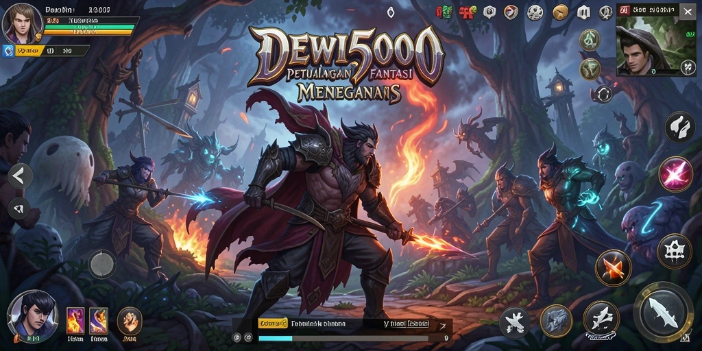 Tangkapan layar DEWI5000 menampilkan aksi seru dalam pertempuran RPG.