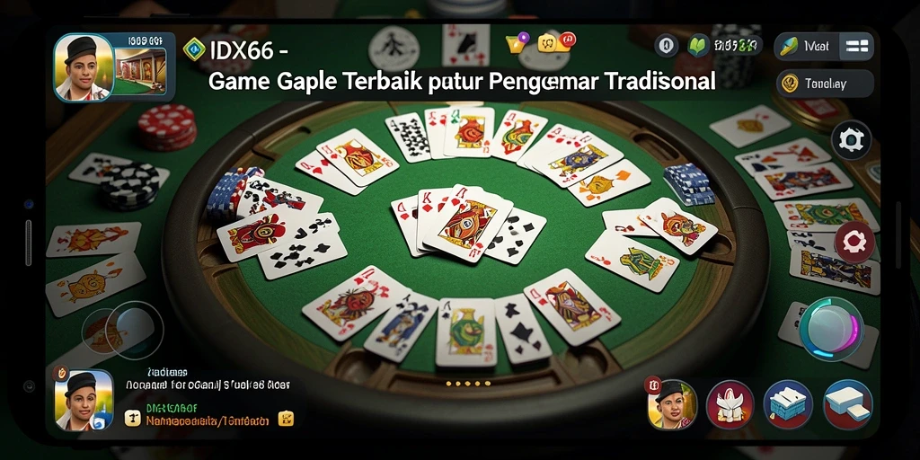 Tampilan permainan Gaple yang seru dan interaktif di IDX66.