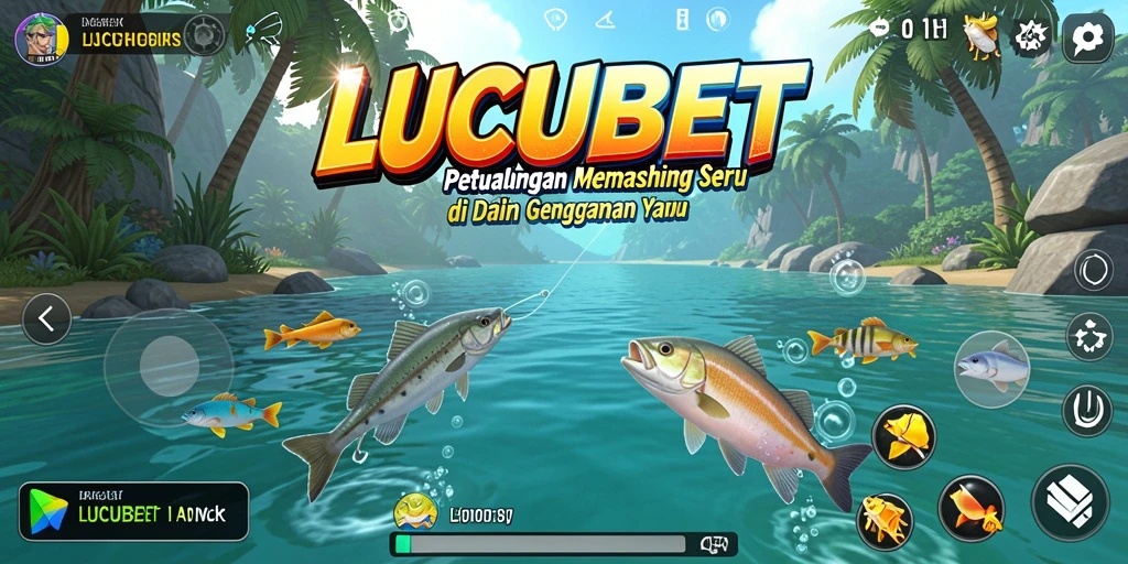 Screenshot gameplay LUCUBET dengan aksi memancing yang menarik.