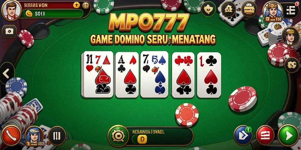 Screenshot gameplay MPO777 yang menunjukkan pemain berkompetisi dalam permainan Domino.