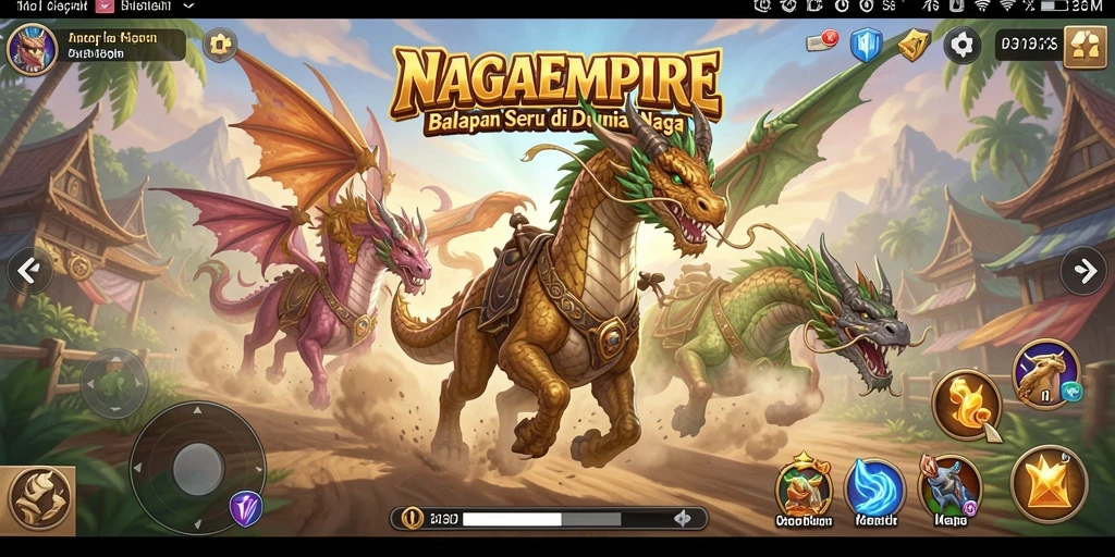 Tampilan balapan mendebarkan menggunakan naga di NAGAEMPIRE.