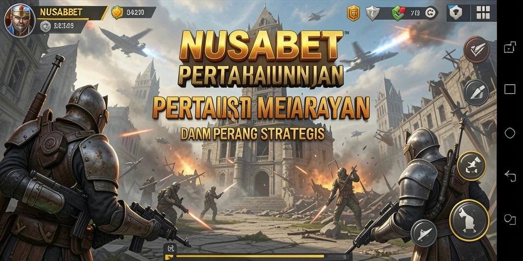Tampilan gameplay seru di NUSABET saat melawan gelombang musuh.