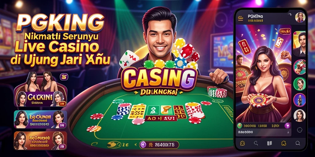 Tampilan gameplay PGKING yang menarik dengan dealer langsung dan pemain lainnya.