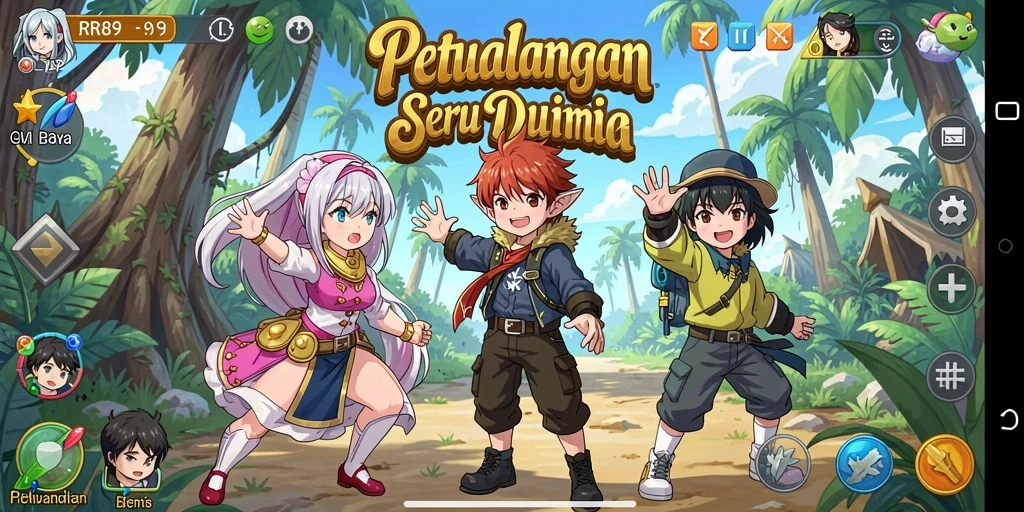 Tampilan menarik dari gameplay RR89 yang penuh aksi anime.