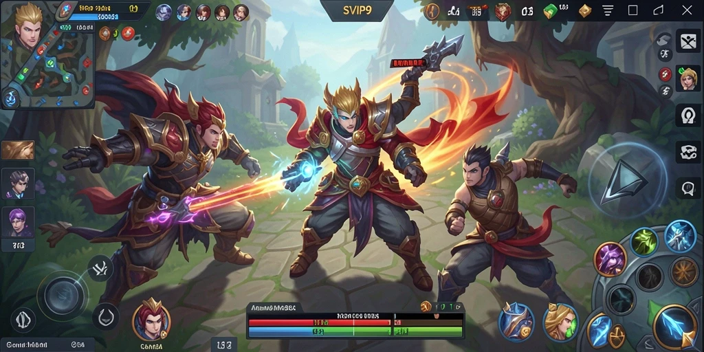 Tampilan aksi seru dari gameplay MOBA SVIP9.
