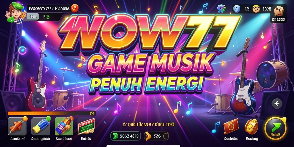 Tampilan gameplay seru dari WOW77 dengan berbagai lagu.